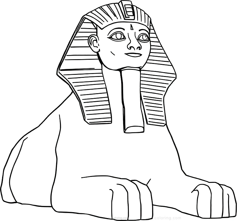 Ancient Egyptian Sphinx coloring page for kids