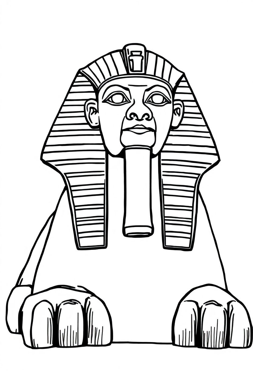 Ancient Egyptian Sphinx coloring page, free printable