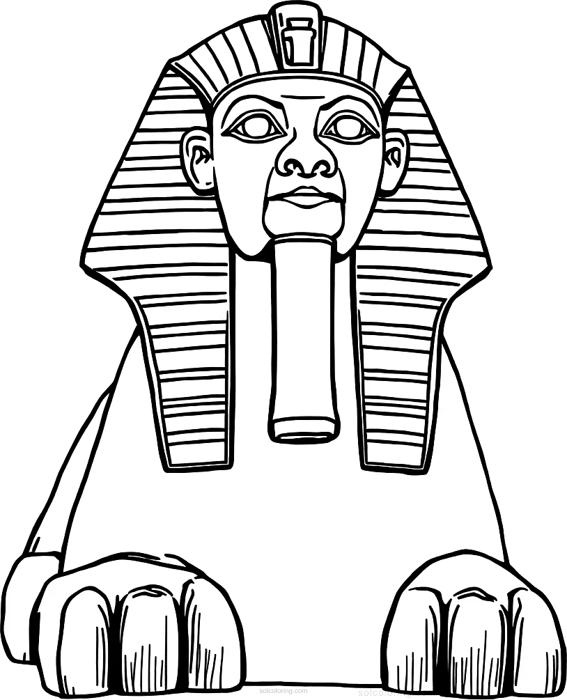 Ancient Egyptian Sphinx coloring page for kids