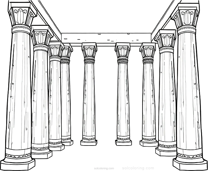 Ancient Egyptian Temple Columns coloring pages