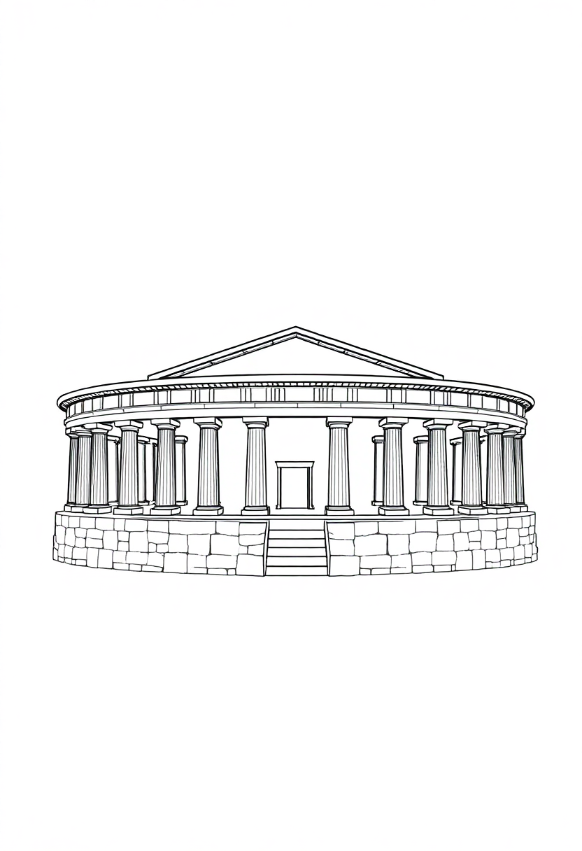 Ancient Greek Amphitheater coloring page, free printable