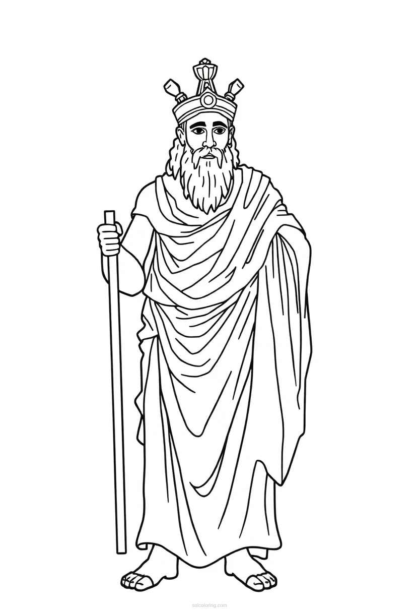 Ancient Greek Leader coloring page for kids