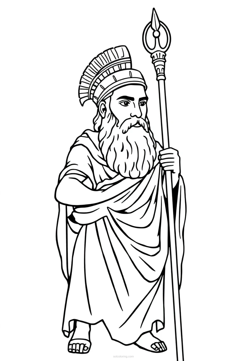 Ancient Greek Leader coloring page for kids