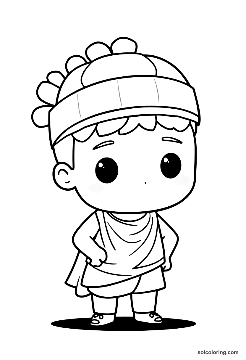 Chibi Ancient Greek Olympic Games coloring page, free printable chibi style