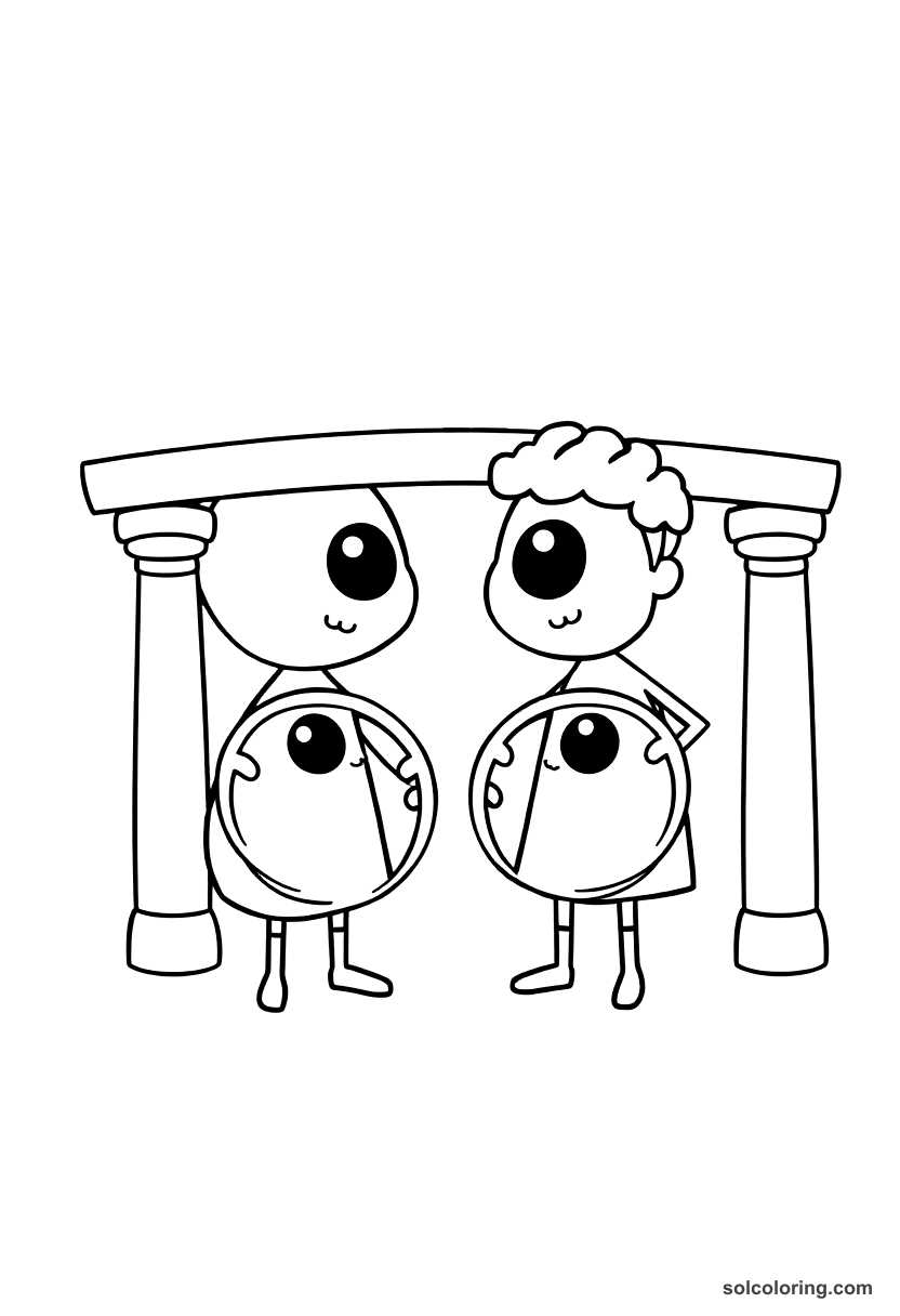 Cute Cartoon Ancient Greek Olympic Games coloring page, free printable cute cartoon style