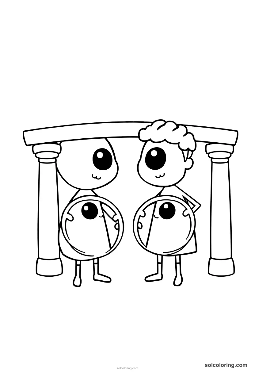 Cute Cartoon Ancient Greek Olympic Games cute cartoon coloring page for kids