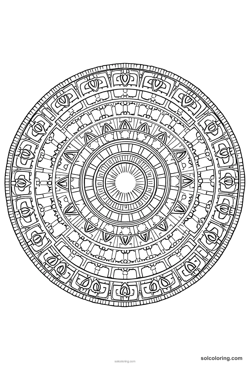 Mandala Ancient Greek Olympic Games mandala coloring page for kids