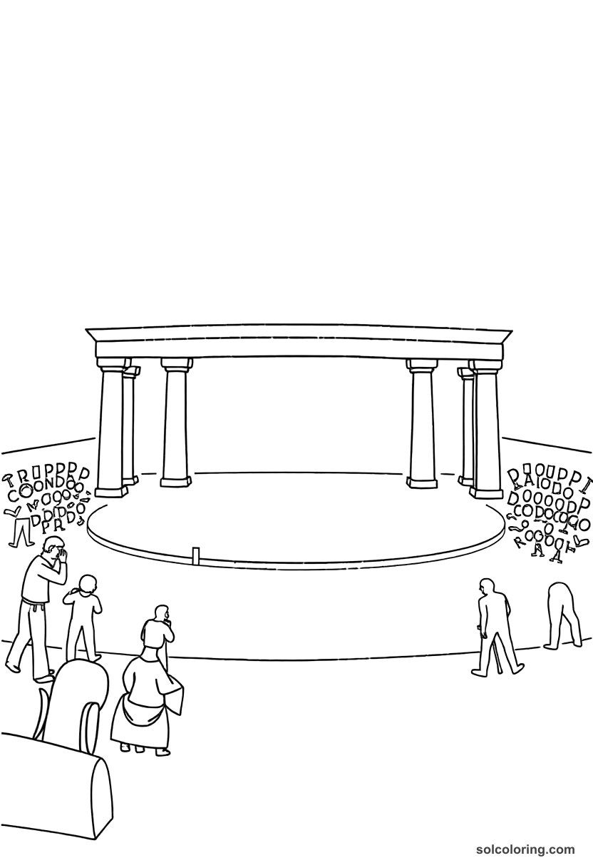 Simple Ancient Greek Olympic Games coloring page, free printable simple style
