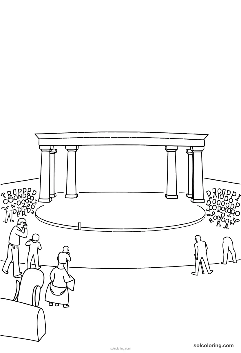 Simple Ancient Greek Olympic Games simple coloring page for kids