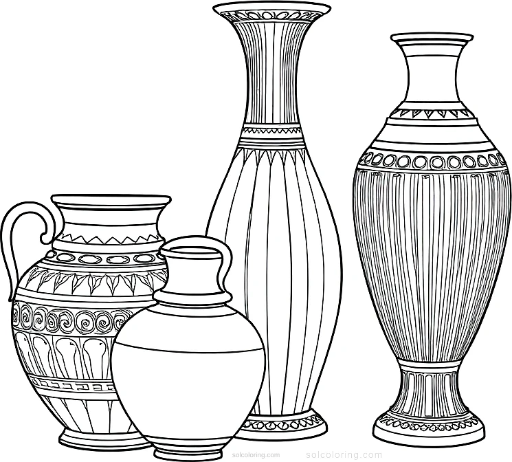 Ancient Greek Pottery and Vases coloring page for kids