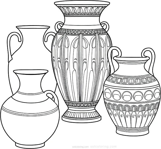 Ancient Greek Pottery and Vases coloring page for kids