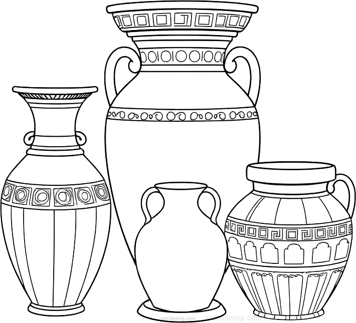 Ancient Greek Pottery and Vases coloring page for kids