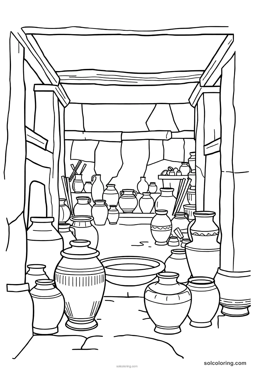 Ancient Greek Pottery Workshop coloring pages