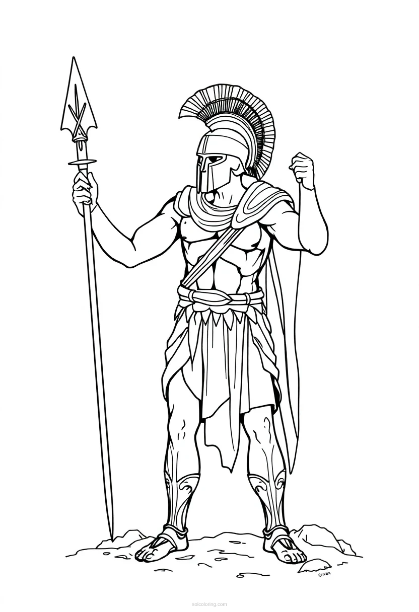 Ancient Greek Spartan Warrior coloring pages