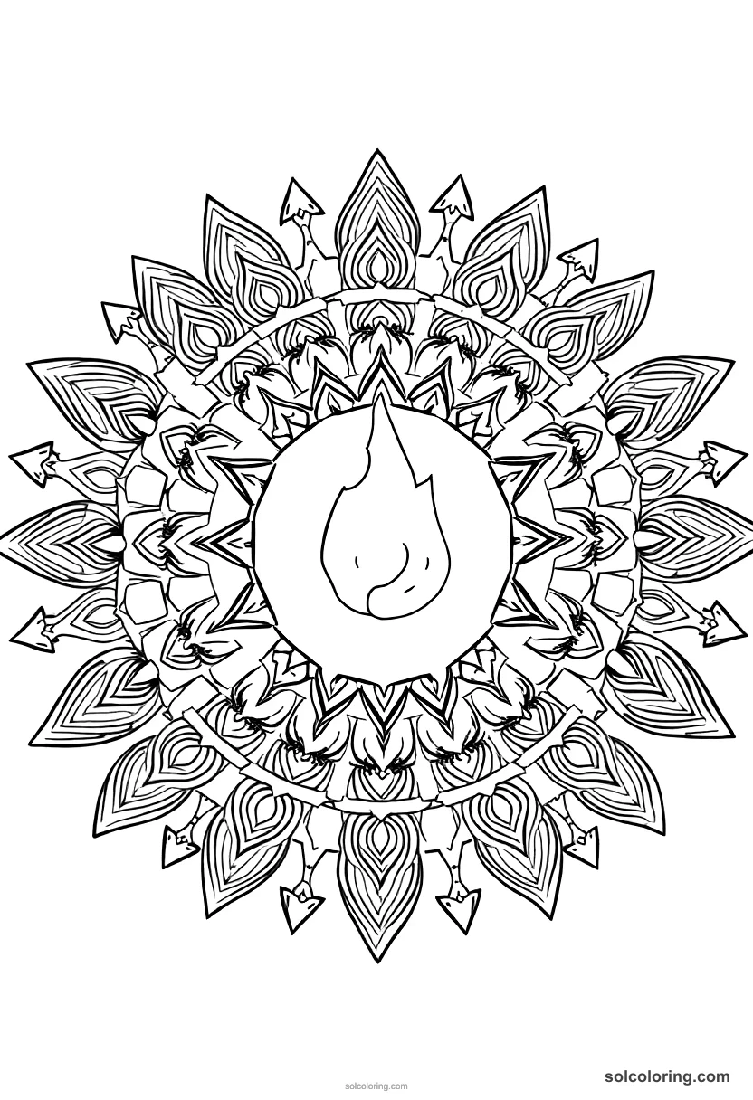 Mandala Ancient Indian Vedic Fire Ceremony mandala coloring page for kids