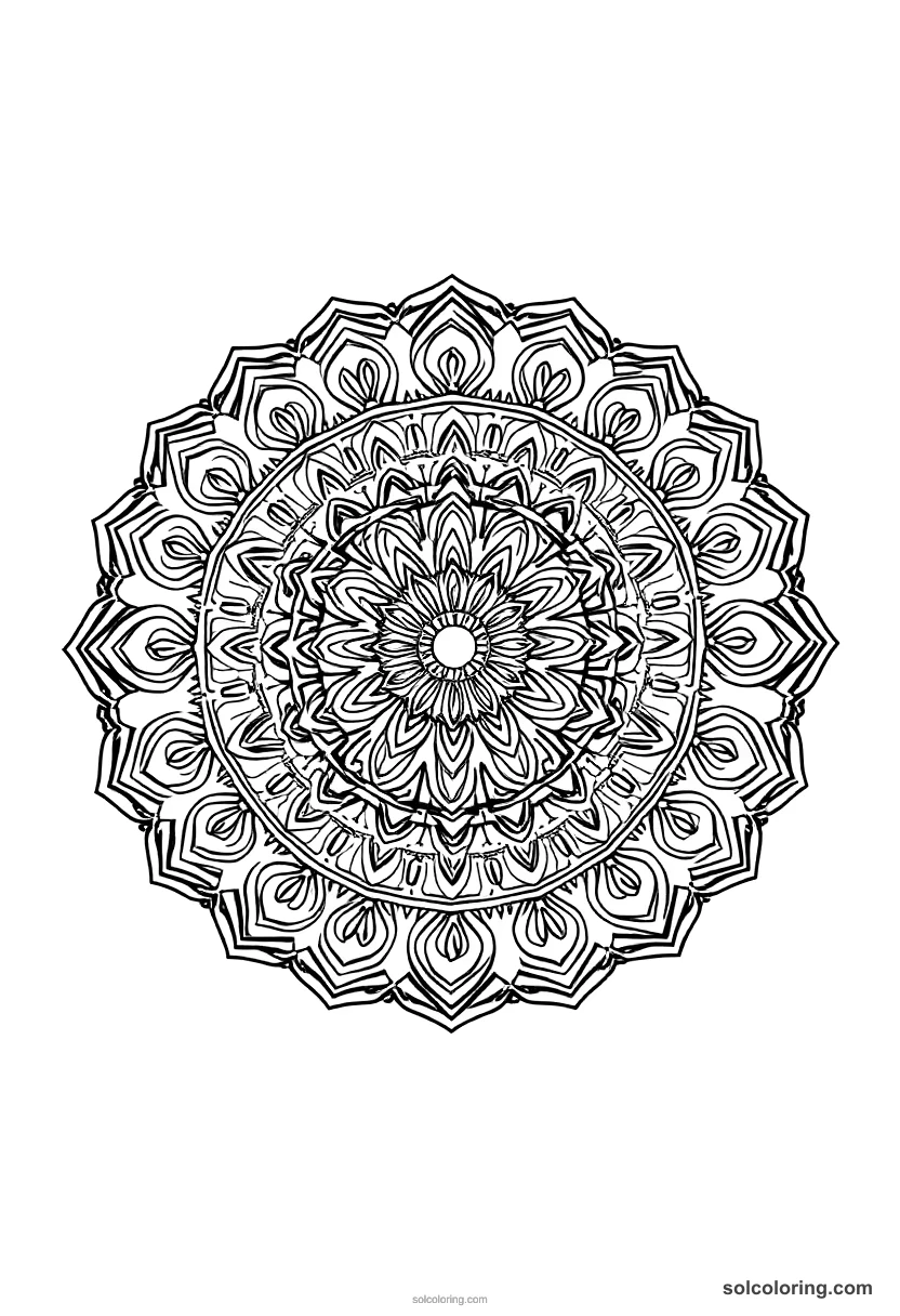 Mandala Ancient Mesopotamian Hanging Gardens mandala coloring page for kids