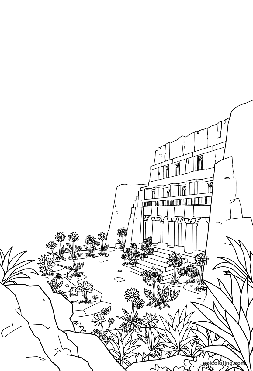 Ancient Mesopotamian Hanging Gardens coloring pages