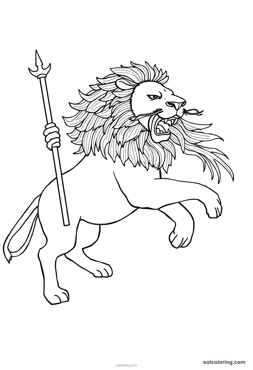 Ancient Mesopotamian Royal Lion Hunt detailed coloring page for kids