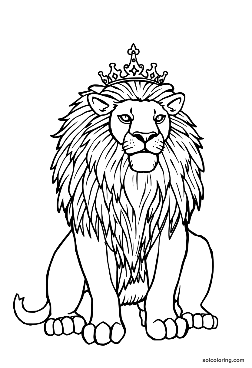 Simple Ancient Mesopotamian Royal Lion Hunt coloring page, free printable simple style