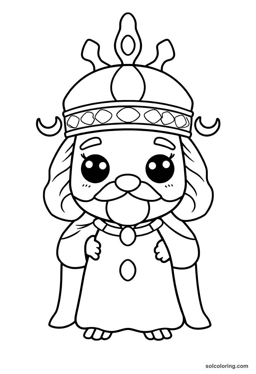 Cute Cartoon Ancient Persian Royal Court of Darius coloring page, free printable cute cartoon style