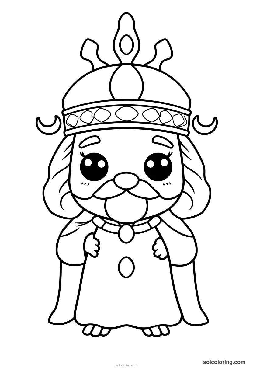 Cute Cartoon Ancient Persian Royal Court of Darius cute cartoon coloring page for kids