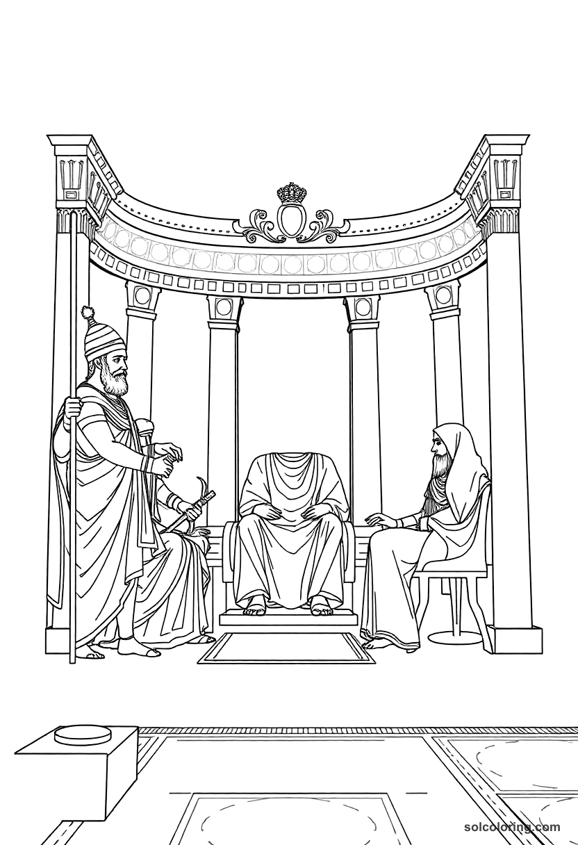 Ancient Persian Royal Court Of Darius coloring pages