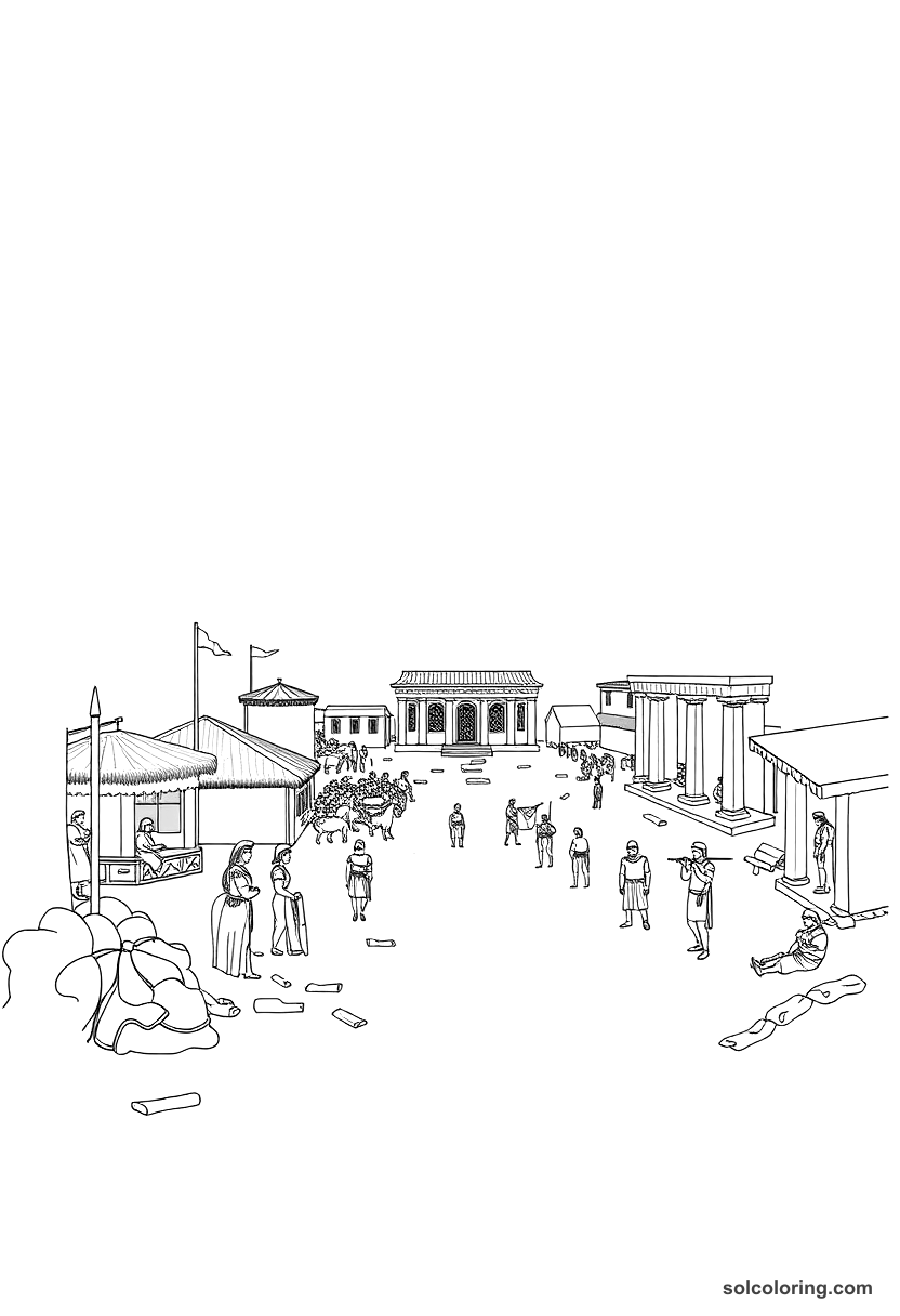 Ancient Roman Military Camp coloring pages