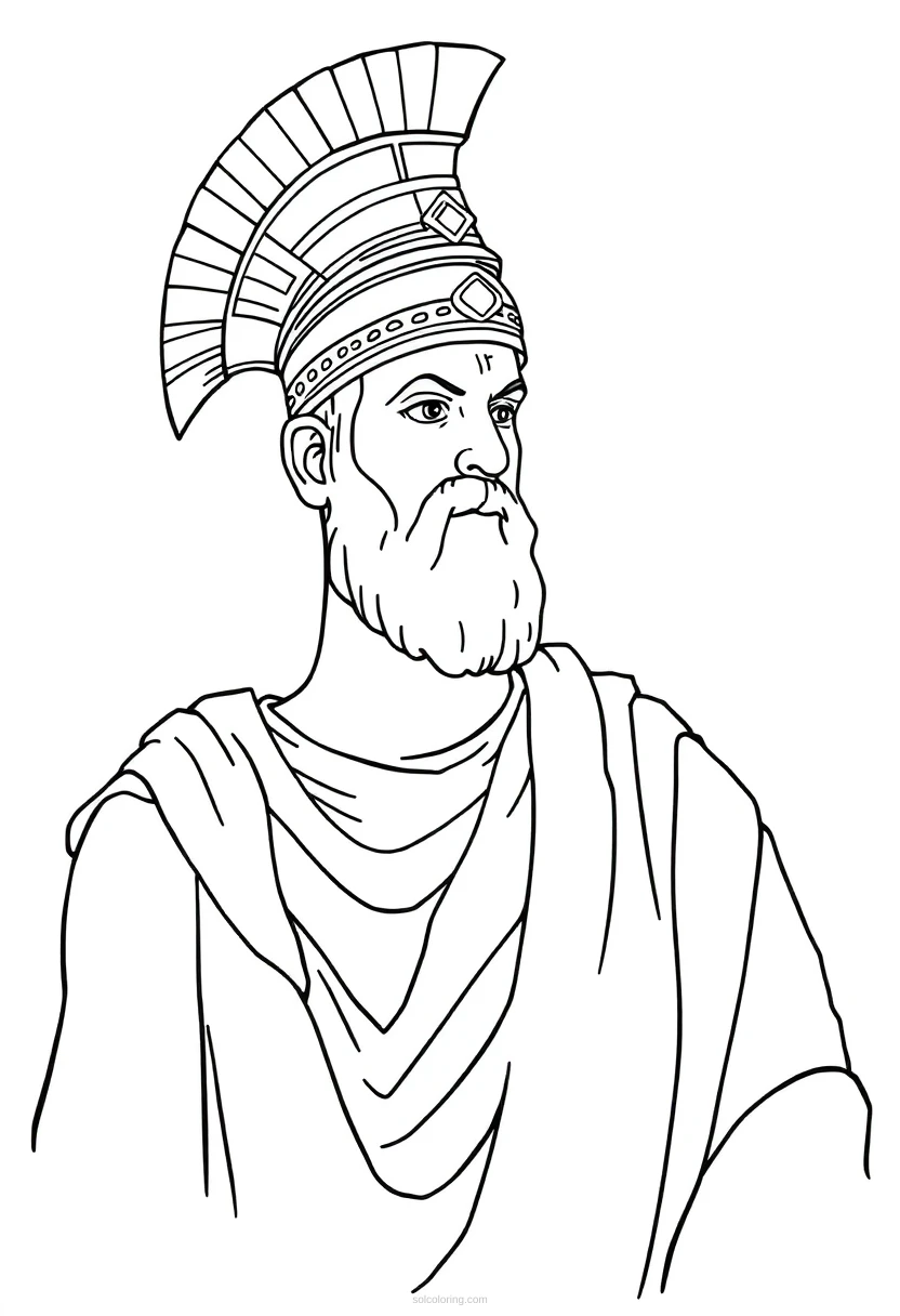 Ancient Roman Senator coloring page for kids