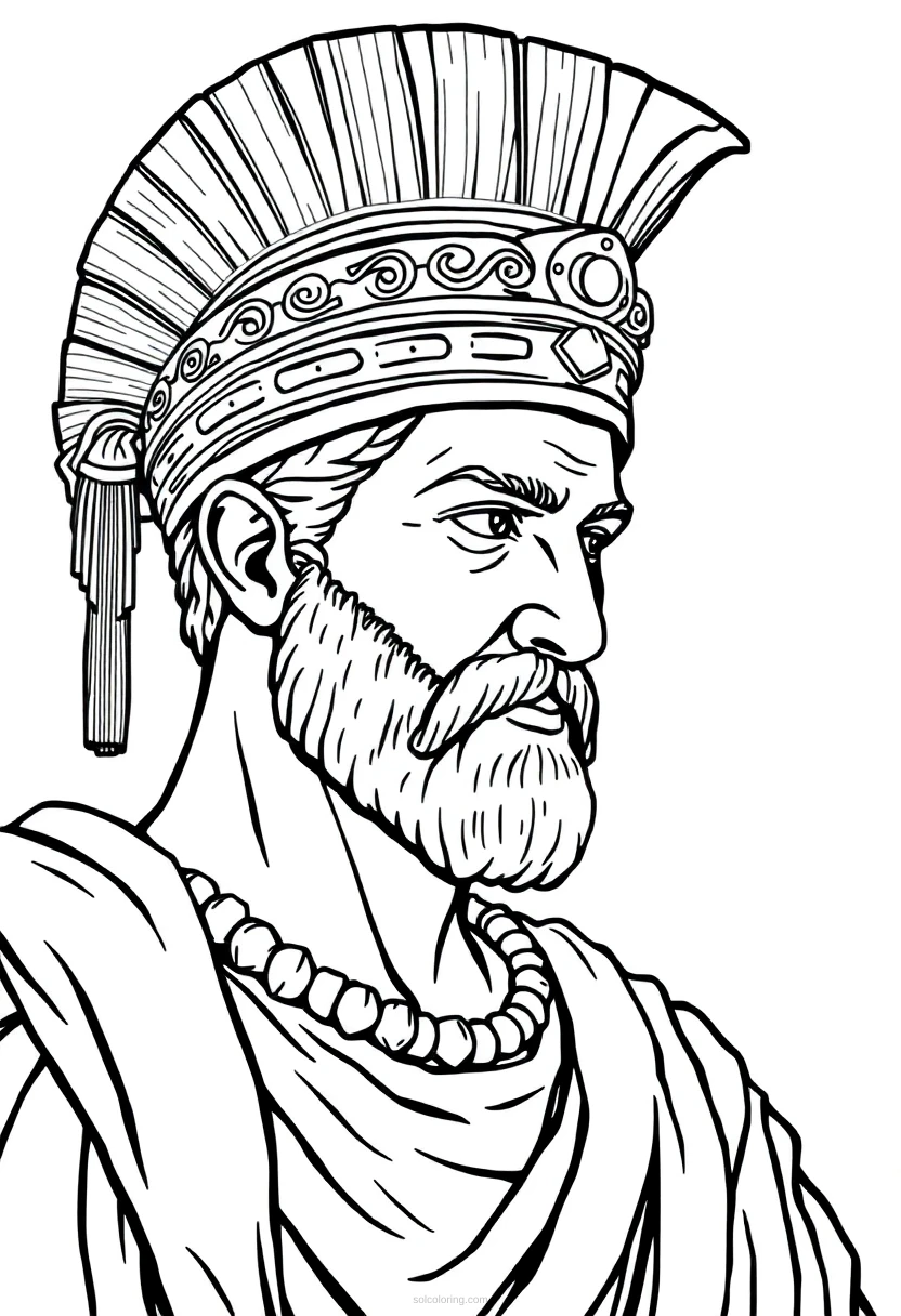 Ancient Roman Senator coloring page for kids