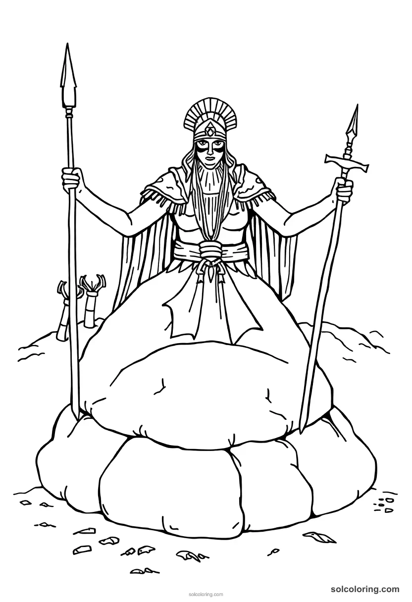 Ancient Scythian Warrior Burial Mound Ritual coloring pages