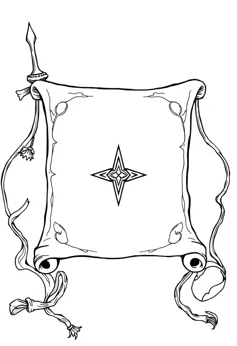 Ancient Spell Scrolls coloring page for kids