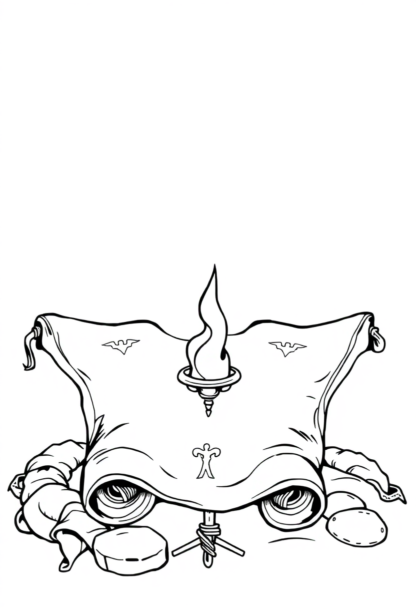 Ancient Spell Scrolls coloring page for kids