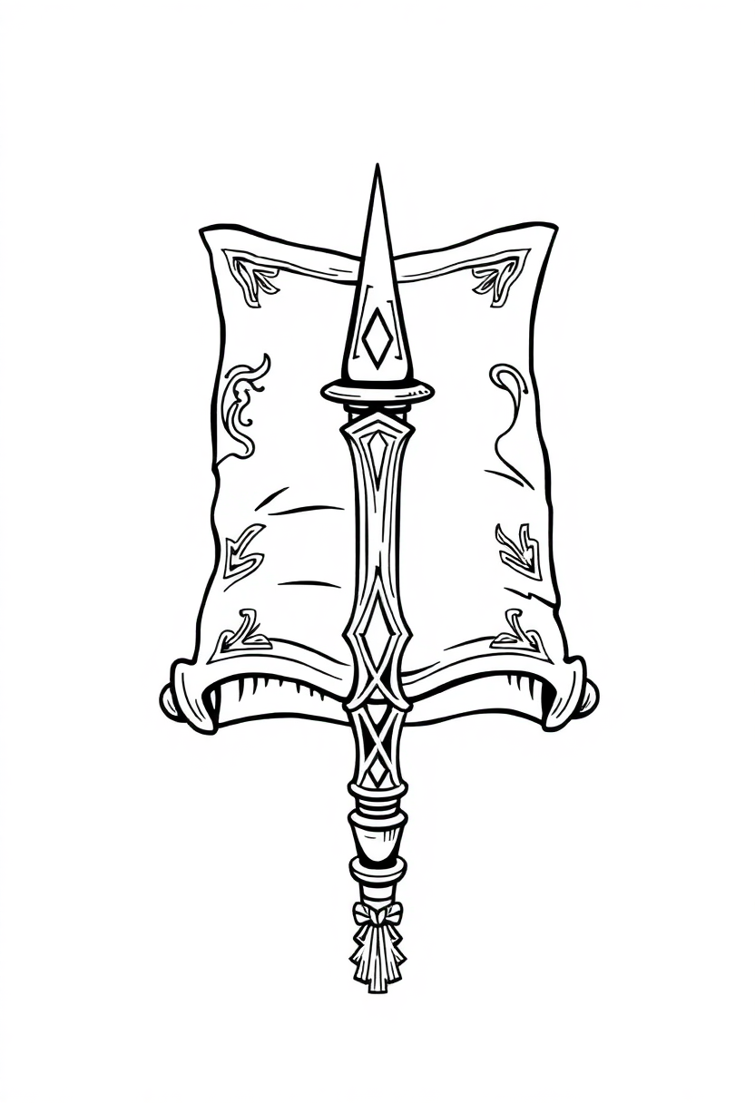 Ancient Spell Scrolls coloring page for kids
