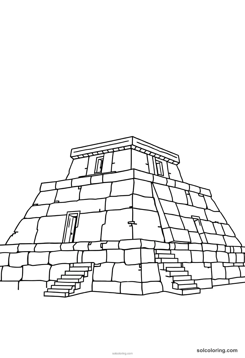 Ancient Sumerian Ziggurat Construction coloring pages