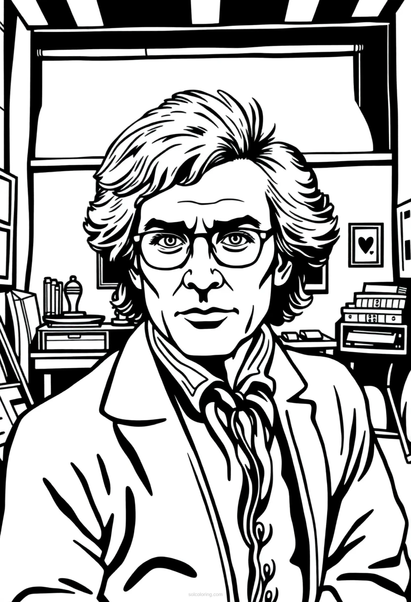 Andy Warhol Pop Art Studio coloring page for kids