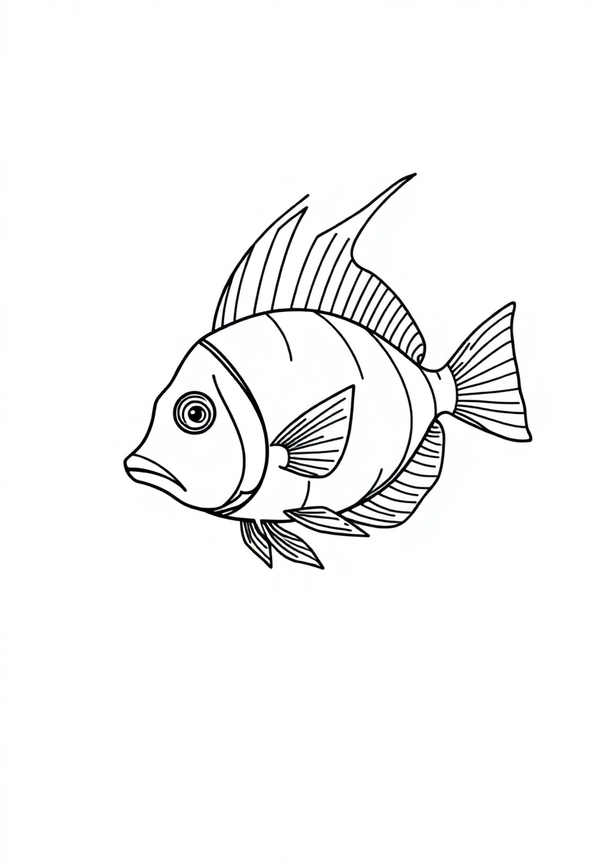 Angelfish coloring page, free printable