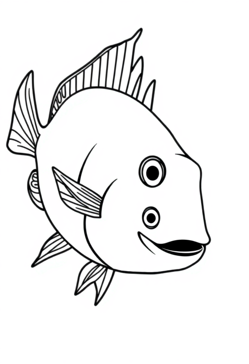 Angelfish coloring page, free printable