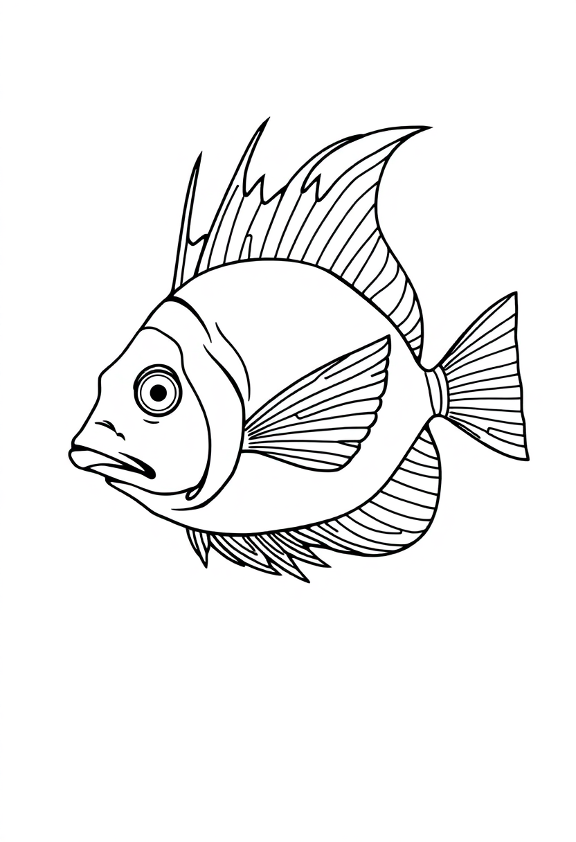 Angelfish coloring page, free printable