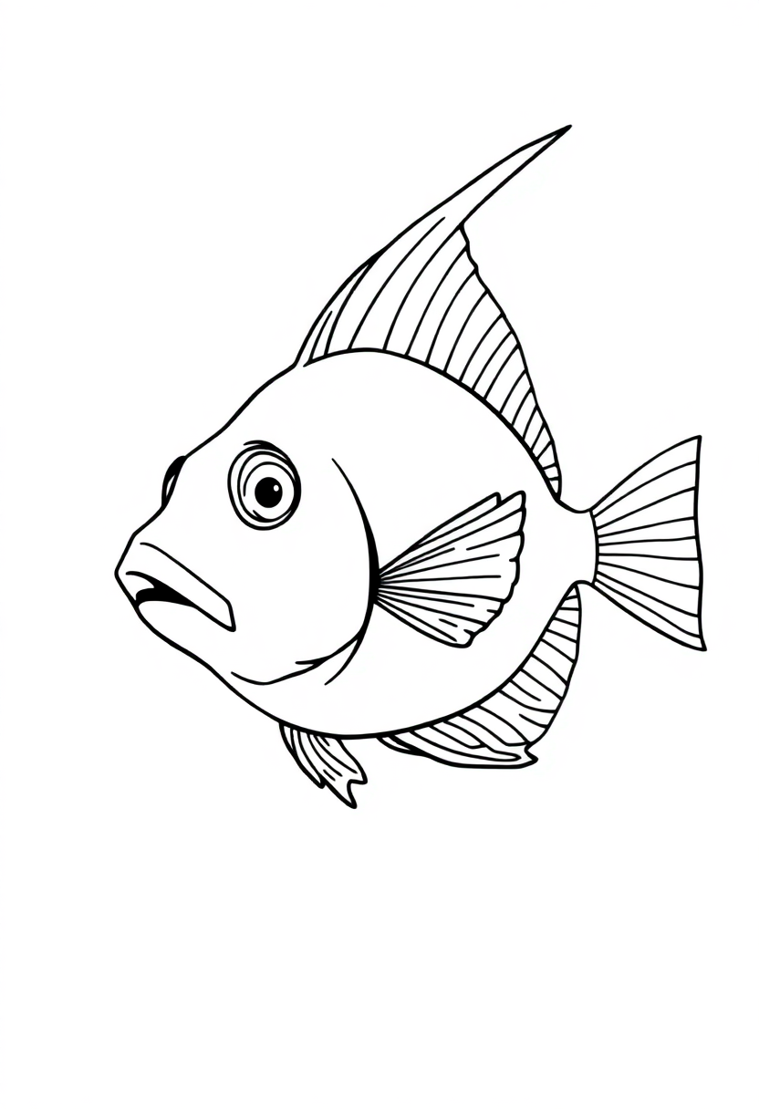 Angelfish coloring page, free printable