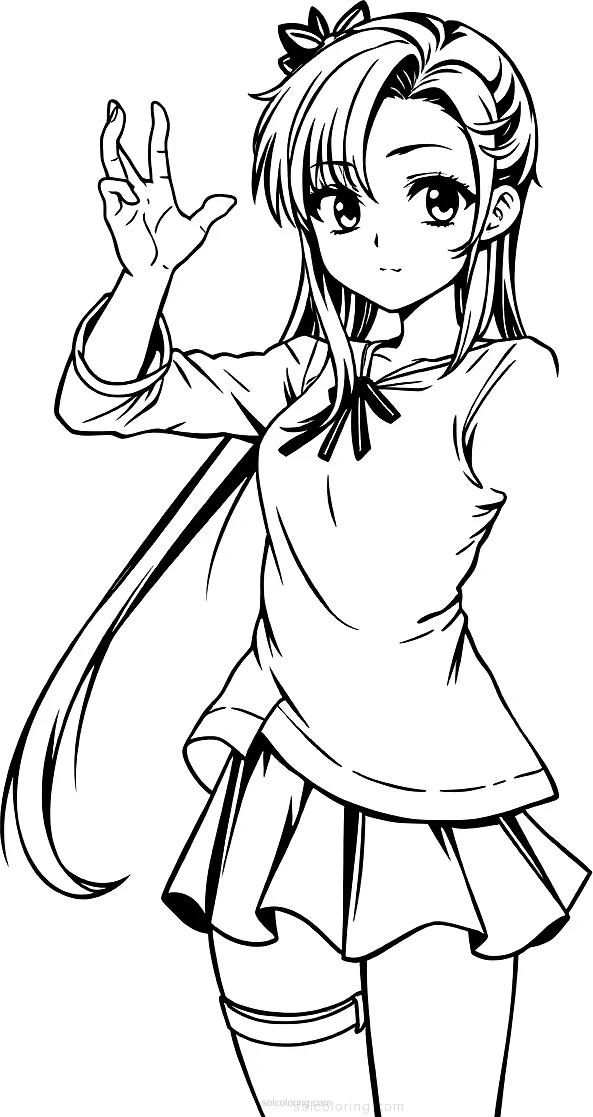 Anime Girl With Moon Powers coloring page for kids