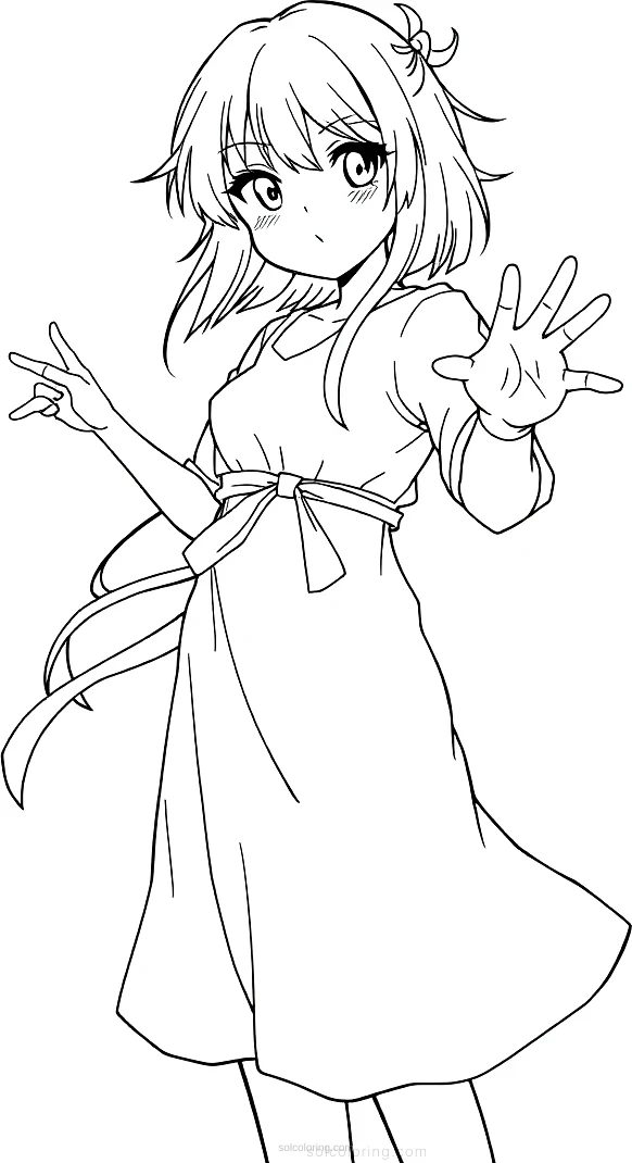 Anime Girl With Moon Powers coloring page for kids
