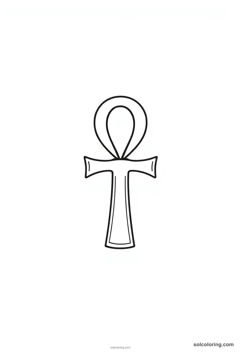 Cute Cartoon Ankh Symbol cute cartoon coloring page for kids
