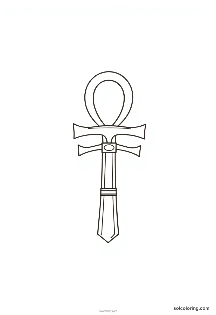 Ankh Symbol detailed coloring page for kids