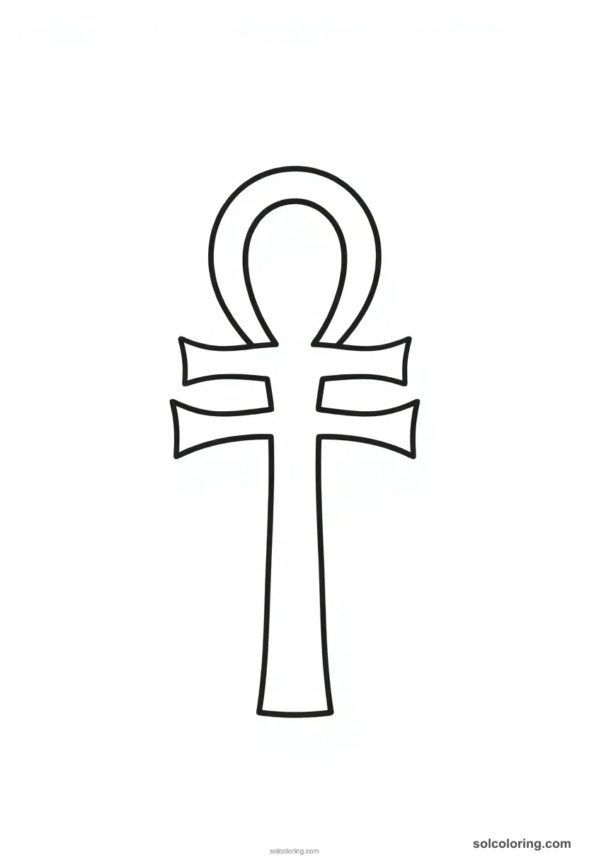 Simple Ankh Symbol simple coloring page for kids