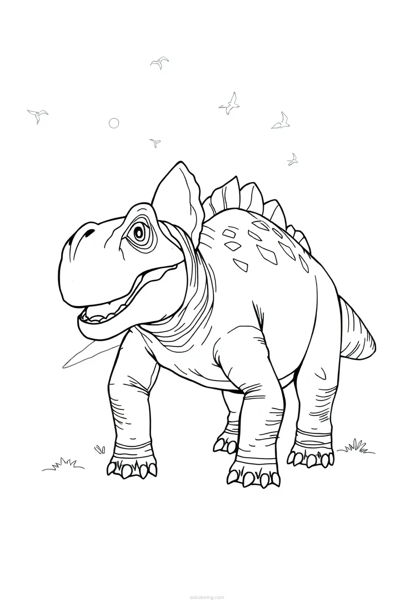 Ankylosaurus coloring page for kids