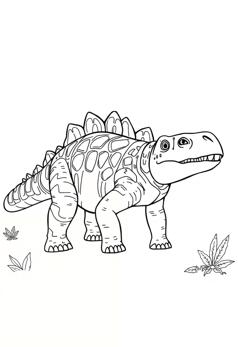 Ankylosaurus coloring page, free printable