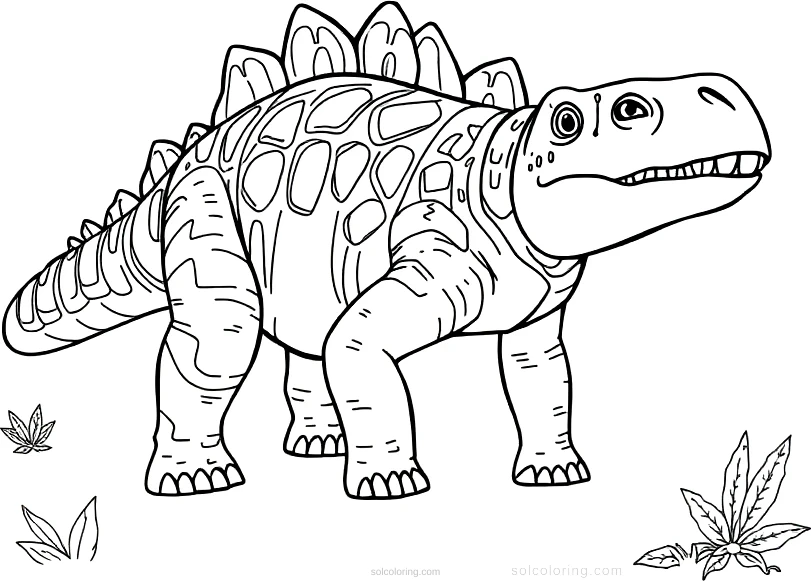 Ankylosaurus coloring page for kids
