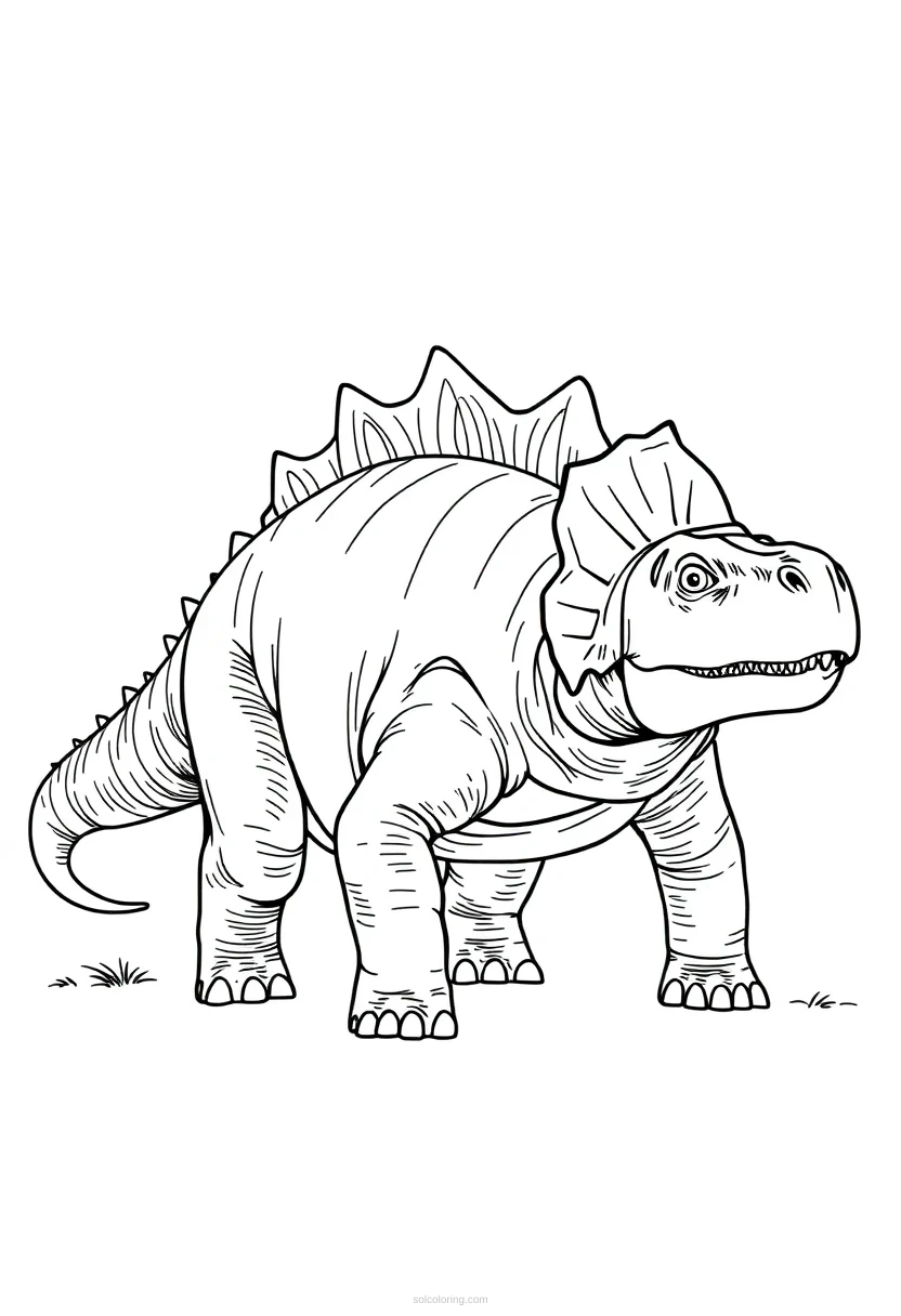 Ankylosaurus coloring page for kids