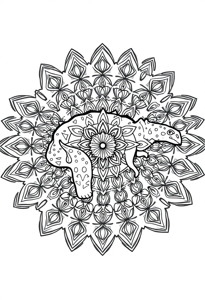 Ankylosaurus coloring page, free printable