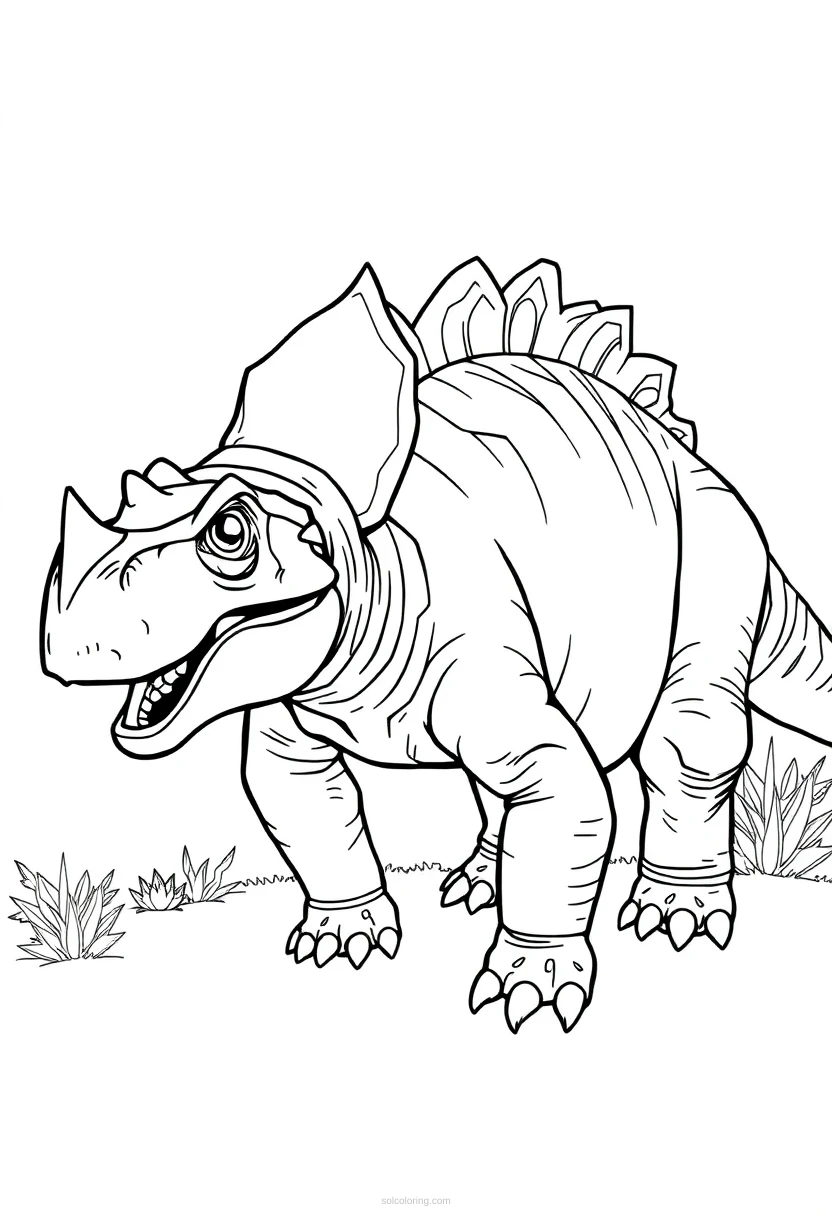 Ankylosaurus coloring page for kids